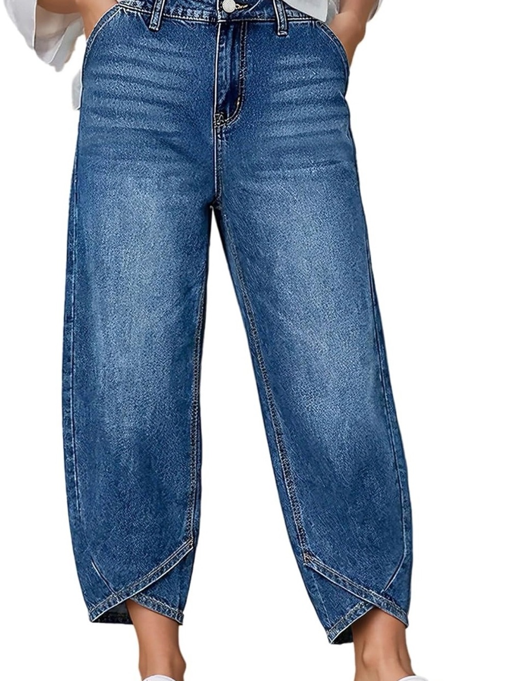 NWT Flamingals Cross Hem Distressed Stretch Jeans Medium Wash Women’s Size 2XL